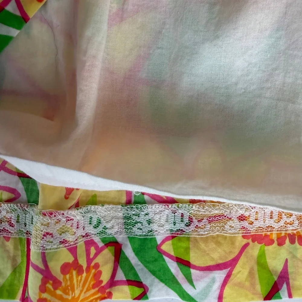 Lilly‎ Pulitzer Wyatt Strapless Cotton Sun Dress Yellow Green Daffodils Size 0 - Picture 9 of 9